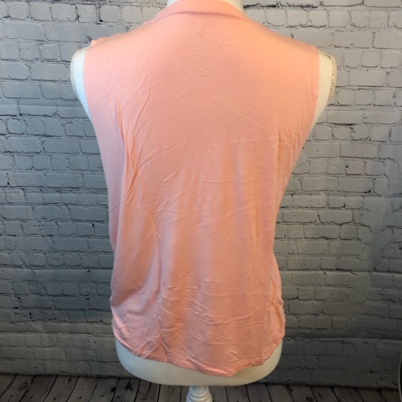 AMERICAN EAGLE Peach Sleeveless Tank with Gray Writing-Small - Picture 2 of 2